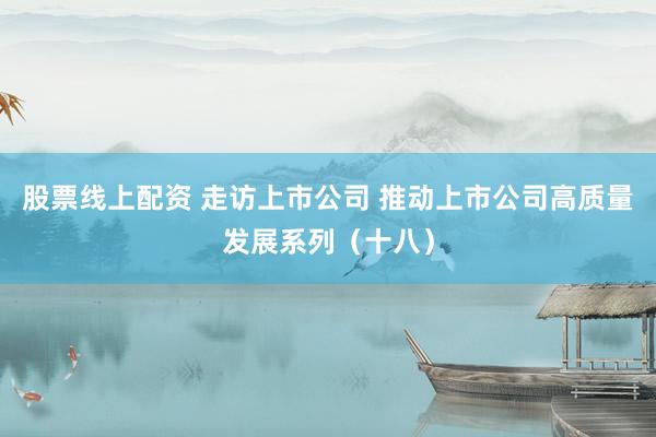 股票線上配資 走訪上市公司 推動上市公司高質量發展系列（十八）