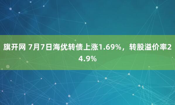 旗開網 7月7日海優轉債上漲1.69%，轉股溢價率24.9%